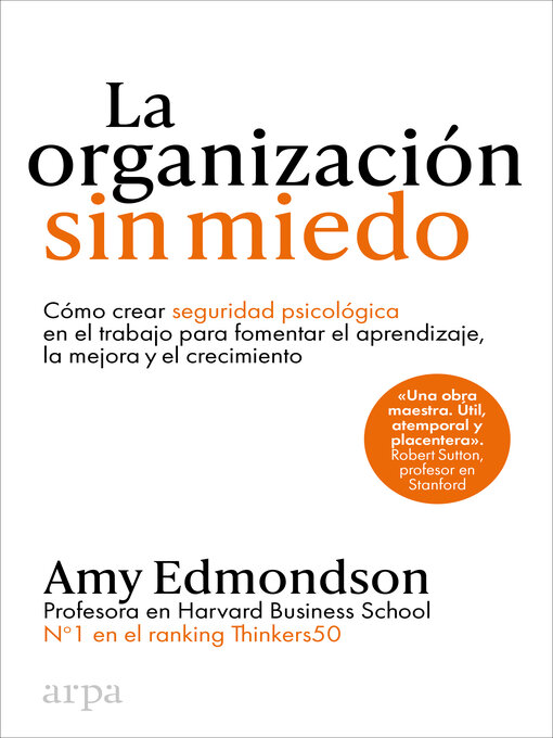 Cover image for La organización sin miedo